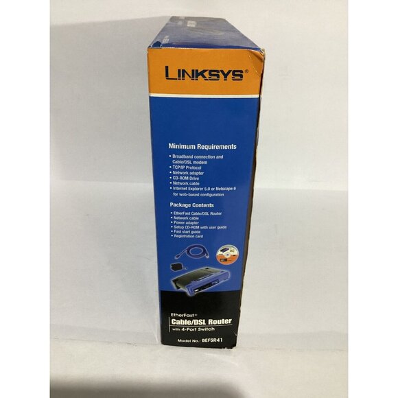 Linksys BEFSR41 4-Port 10/100 Wired Router (BEFSR41 v4) EtherFast  Ciso NEW - Picture 4 of 4